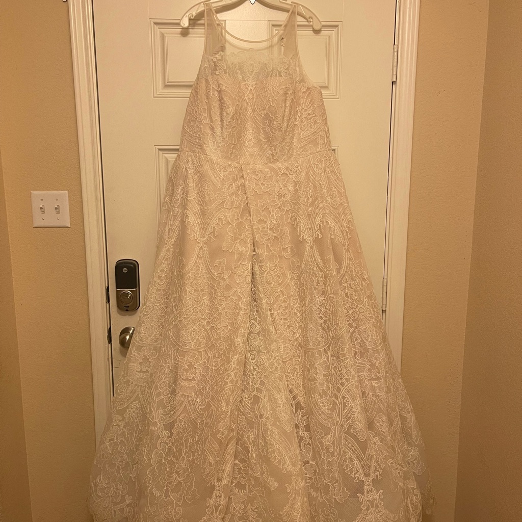White By Vera Wang Cream Halter Sleeveless Gown